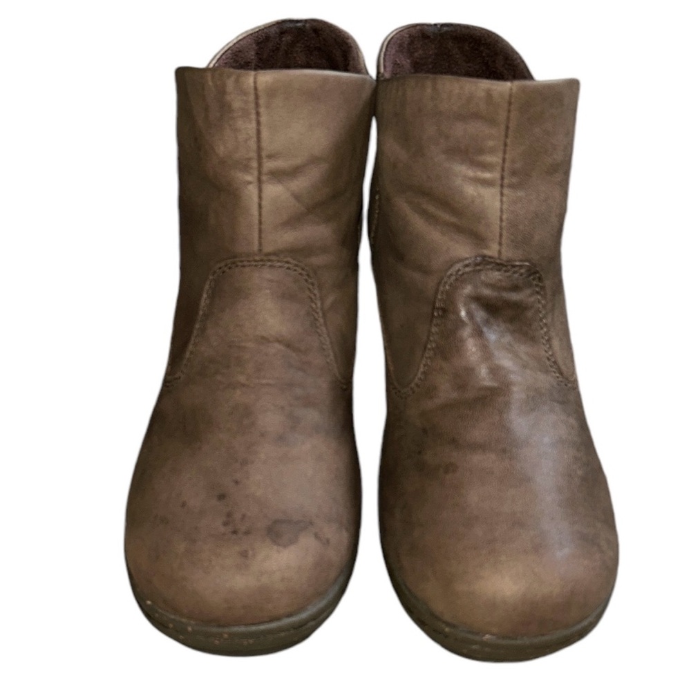 Keen Akita Brown Nubuck Leather Ankle Wedge Boots Size 7.5 EU 38 Gorpcore